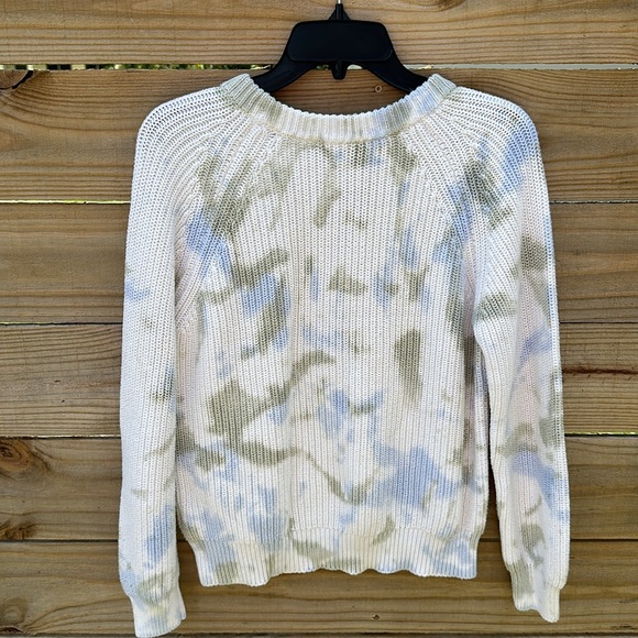 Rails Venus white blue green tie dye cable knit sweater small - Picture 4 of 4